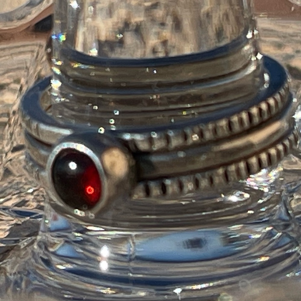 Garnet & Sterling Stack Rings (3) - Picture 7 of 14
